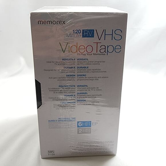 Memorex 120 Minute RV VHS Video Tape Blank - 5 Pack - SEALED - Picture 4 of 6